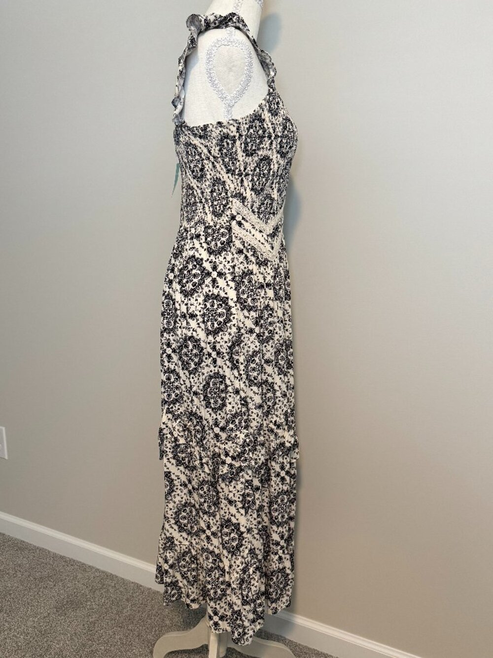 NWT Maurices Bare Medallion Ruffle Strap Midi Dress Size S - Picture 7 of 9